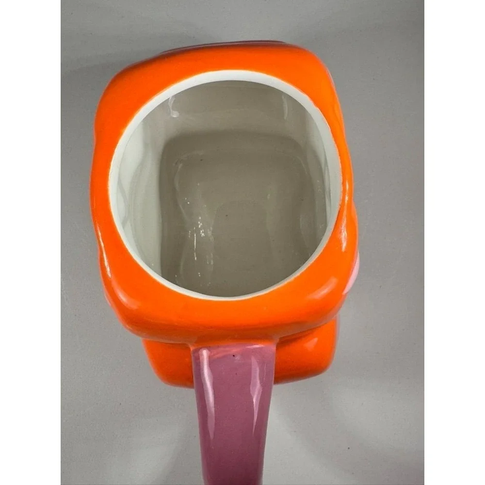 Room‎ Essentials Flower Mug 2024 Target Ceramic Orange Pink Retro Mod Floral Cup